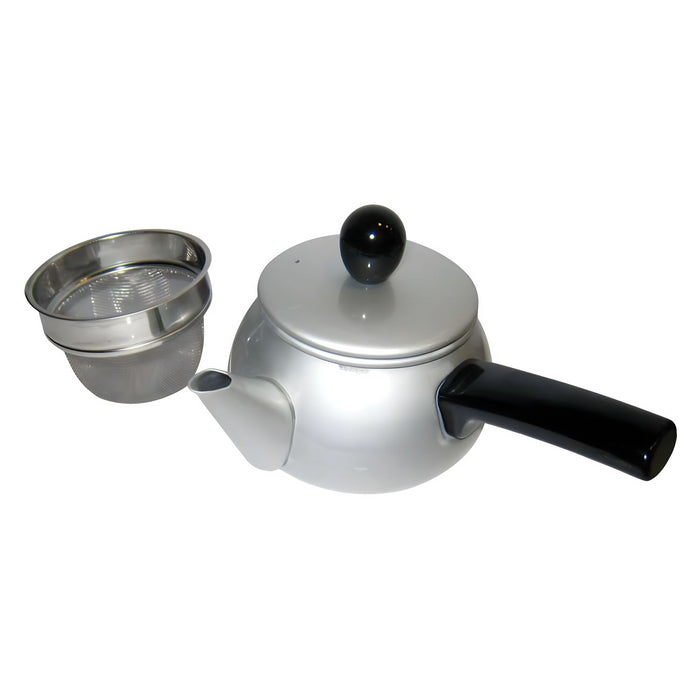 Premium Silver Aluminum Kyusu Teapot by Maekawa Kinzoku - Enhance Your Tea Experience