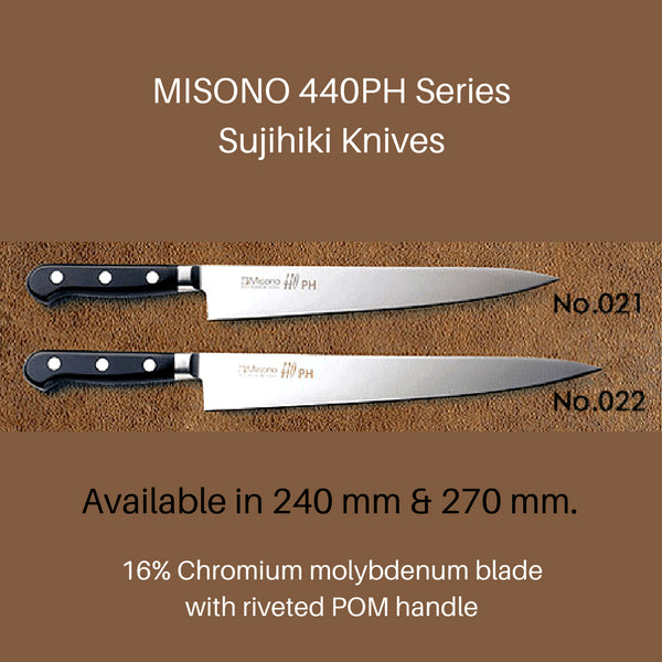 Misono 440Ph Sujihiki Knife - 240mm Pom Handle (No.021)