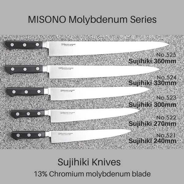 Misono 300mm Sujihiki 刀 - 優質鉬刀片（No.523）