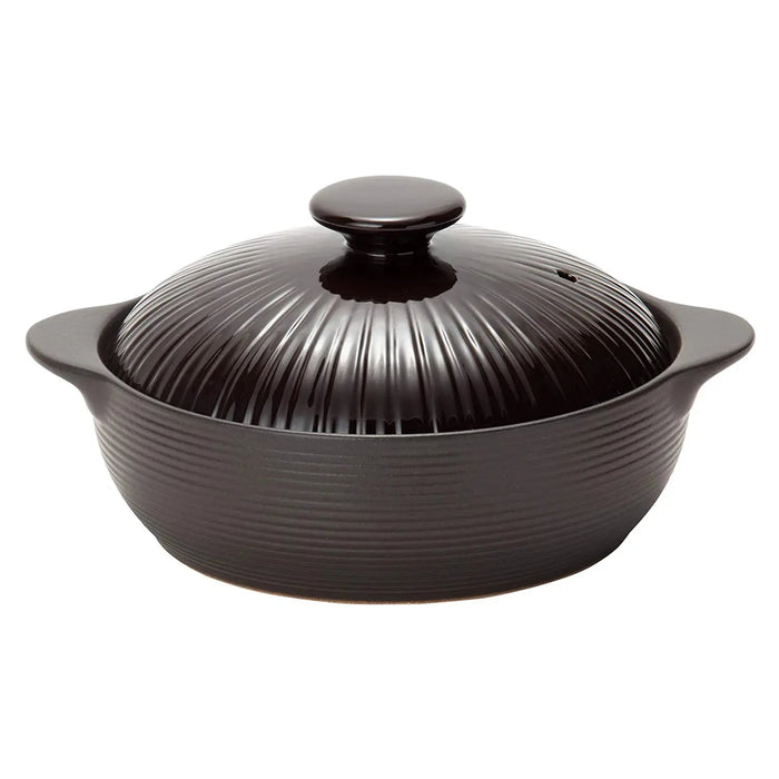 Miyawo Thermatech Ceramic Induction Donabe Casserole - 6.5-Go Chocolate