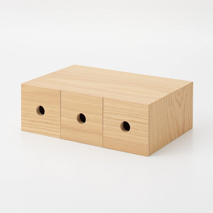 Compact 3 Tier Wooden Storage by Mujirushi Ryohin - 8.4X17X25.2Cm | 82603323