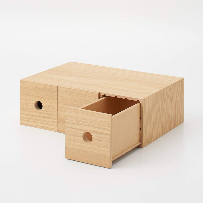 Compact 3 Tier Wooden Storage by Mujirushi Ryohin - 8.4X17X25.2Cm | 82603323