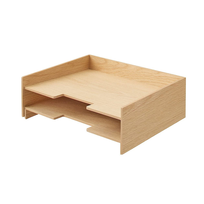 Mujirushi Ryohin Japan A4 Wooden Document Tray - 2 Tiers