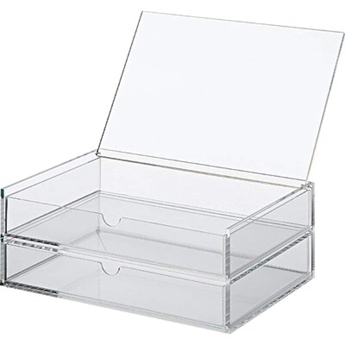 Mujirushi Ryohin 82998290 Acrylic Case 2-Tier Drawer with Lid - 25.5x17x9.5cm