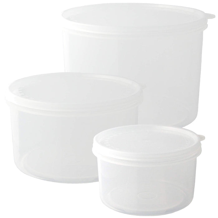 Nagao Round Storage Container Set - Made In Japan, 490Ml 900Ml 1700Ml