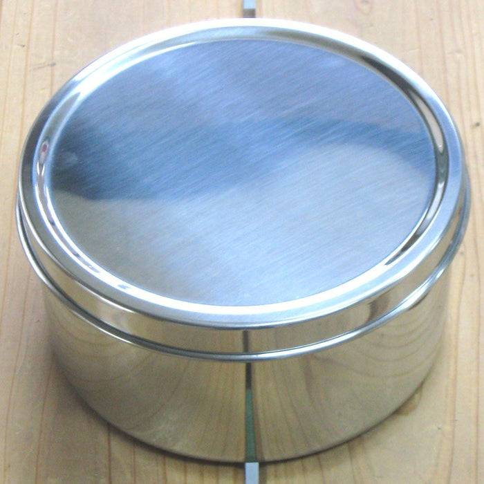 Nagao Stainless Steel Round Storage Container - 100Xh55mm, Made in Japan