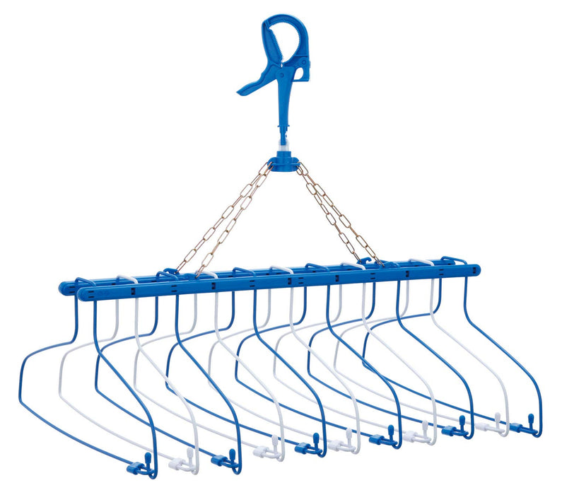 Nishida Japan Laundry Drying Skip Hanger - Dark Blue, 11-Strand, 54X49X40Cm