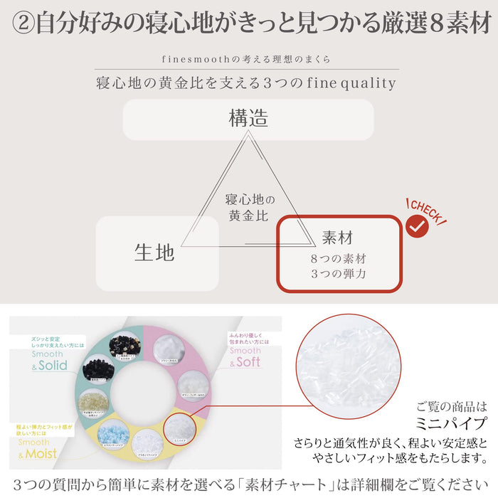 Nishikawa 日本迷你管枕 - 可洗、透气、有弹性、可调节、细腻光滑白色