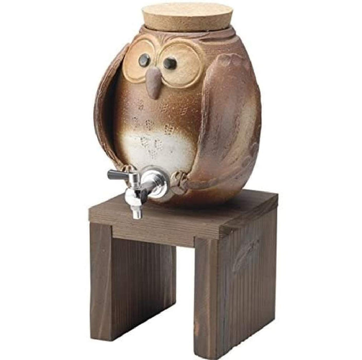 Nishiyama Shigaraki Owl Shochu Server G5-3304 - Authentic Japanese Craftsmanship