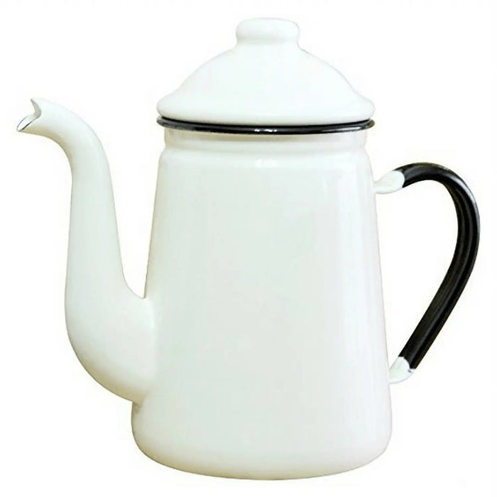 Noda Horo Enamel Coffee Pot #13 - White Premium Enamel Coffee Maker