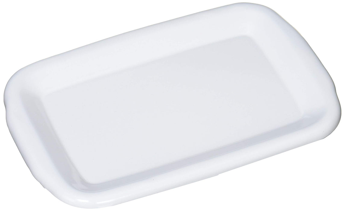 Noda Horo Japan-Made Enamel Lid for Rectangle Deep M - White Series