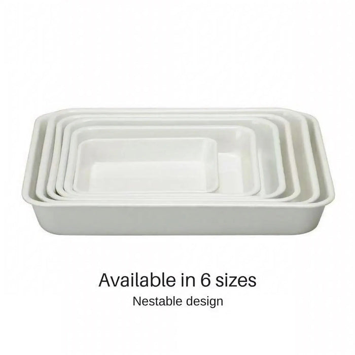 Noda Horo White Series Enamel No.10 Nestable Baking Tray for Meal Prep