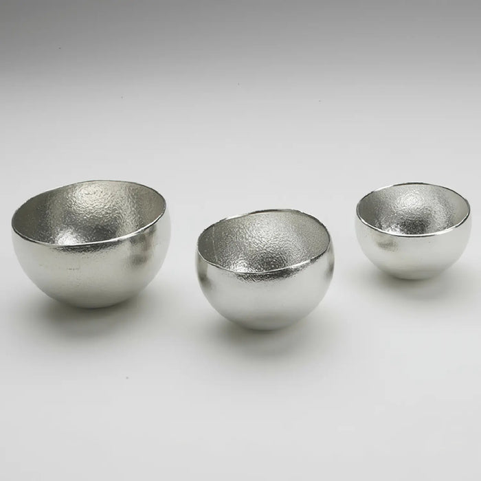 Handcrafted Swing Cold Sake Cup 130ml - Silver by Nousaku