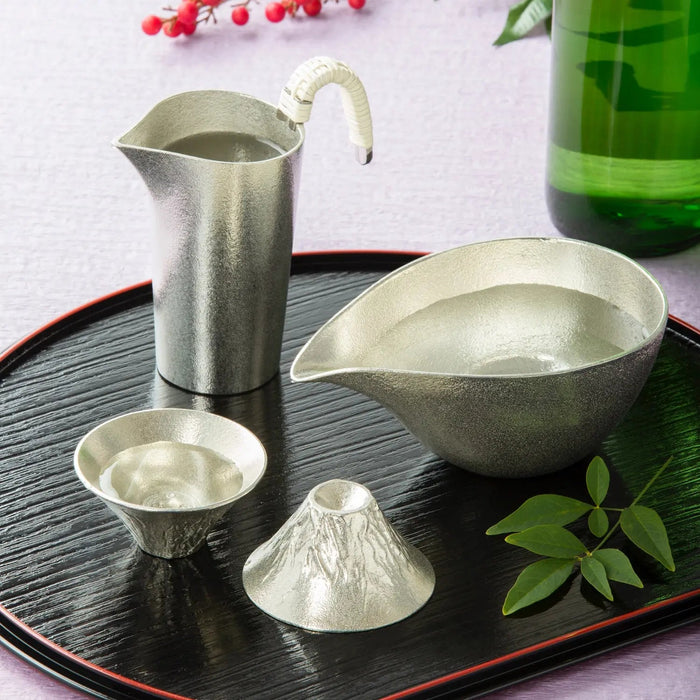 Nousaku Tinware Katakuchi Sake Server - 150ml Silver