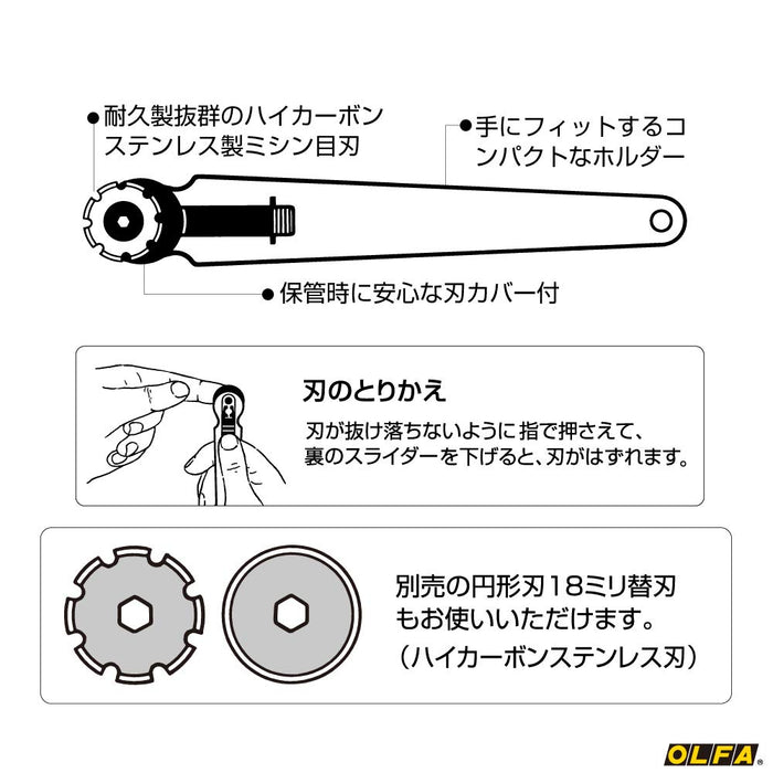 Olfa 18 毫米穿孔旋转 173B 刀片