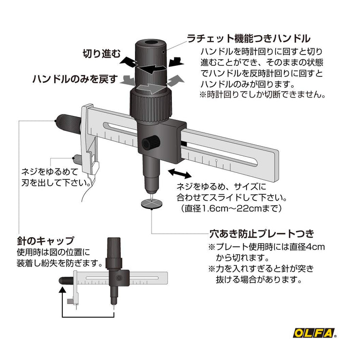 Olfa 棘轮圆规切割器