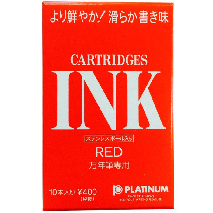 Platinum Fountain Pen Japan Red Ink Cartridge - Spsq-400#2