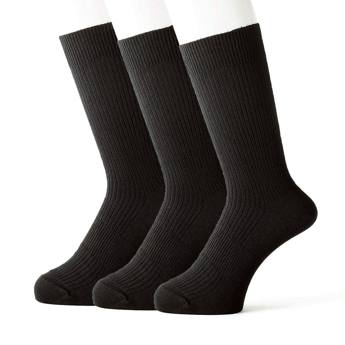 Renfro Men's Black Business Socks Set - Japan Deodorant, 27-30cm, 3 Pairs