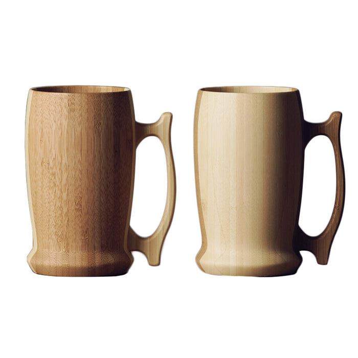 Riveret 500ml Beer Mug Set - White/Brown - Dishwasher Safe - Made In Japan (Rv-204Wb)