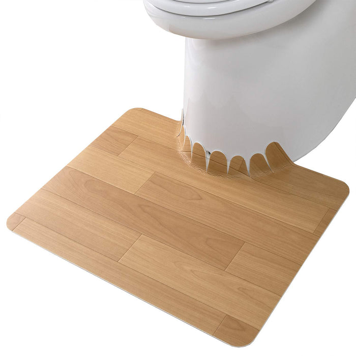 Sanko Mitsuba Kv-15 Non-Slip Toilet Mat - Wood Beige, 55X43Cm - Stain Prevention, Easy to Clean