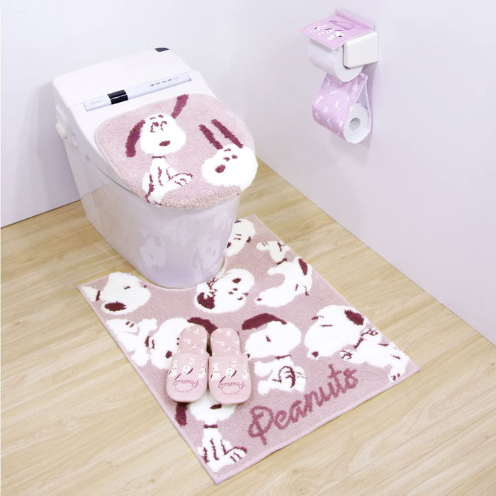 Senko Japan Snoopy Toilet Mat - 80X60Cm, Fluffy Pink Animal Character