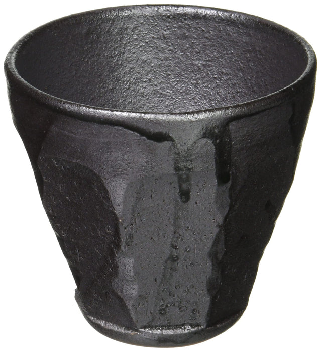 Marui Ceramics Shigaraki Ware Hechimon Rock Cup - Rust Black