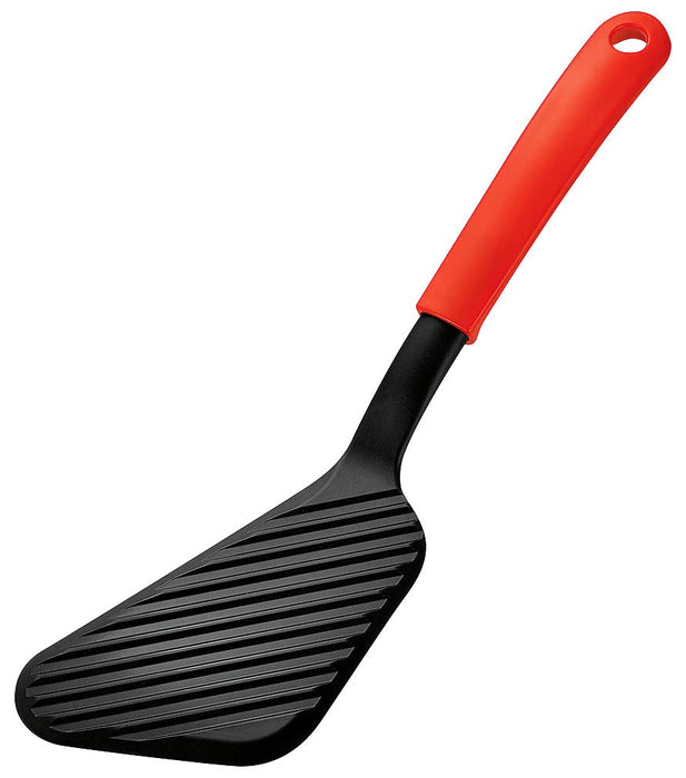 Shimomura Kougyou Yp-214 Yakipa! Carving Spatula Dishwasher Safe Tsubame-Sanjo Red Black