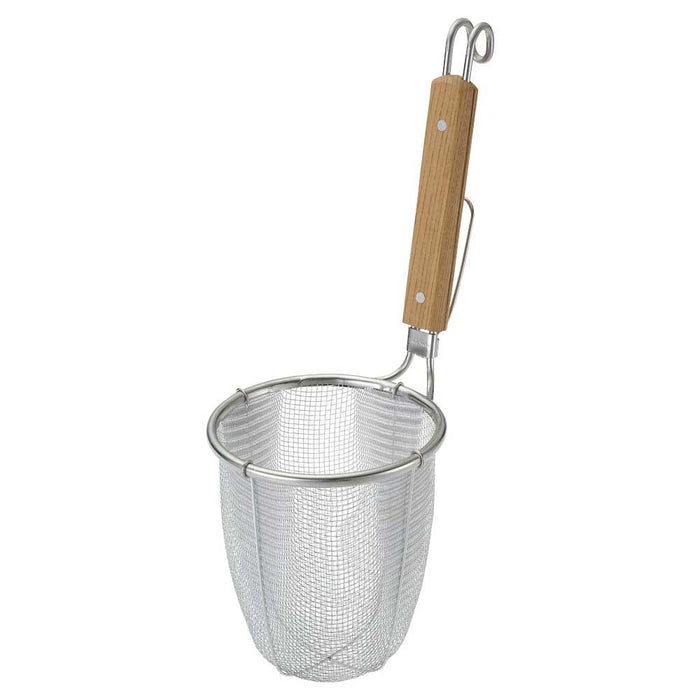 Shinetsu Works Japan Stainless Steel Ramen Tebo - Heavy-Duty 10 Mesh Fine Noodle Strainer