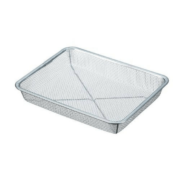 Shinetsu Works Japan Stainless Steel Rectangular Deep Mesh Colander 6.5 Mesh No.10 - 355X270mm