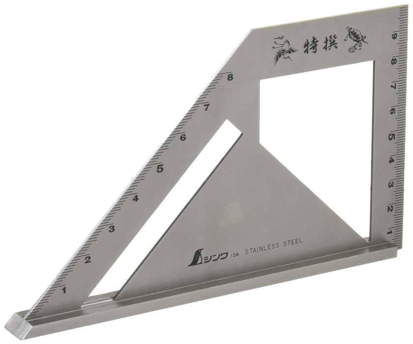 Shinwa Measurement Square Metal Stop-Type 62081 - High-Quality Japanese-Made Product