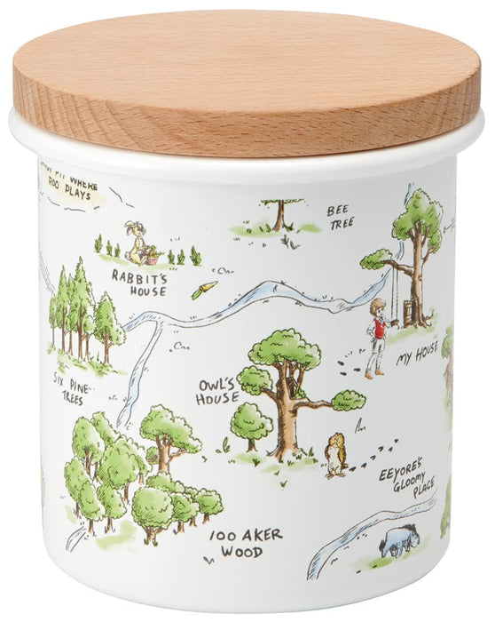 Disney Winnie The Pooh Enamel Canister with Wood Lid - 750ml