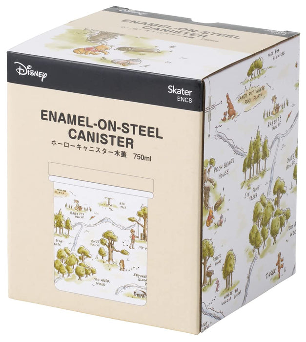 Disney Winnie The Pooh Enamel Canister with Wood Lid - 750ml