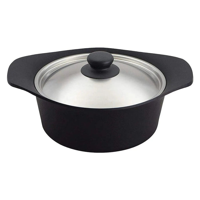 Nihon Yoshokki 22Cm Cast Iron Induction Deep Casserole with Stainless Steel Lid