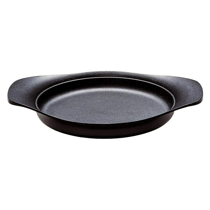 Nihon Yoshokki 22Cm Cast Iron Induction Oil Pan Griddle with Steel Lid