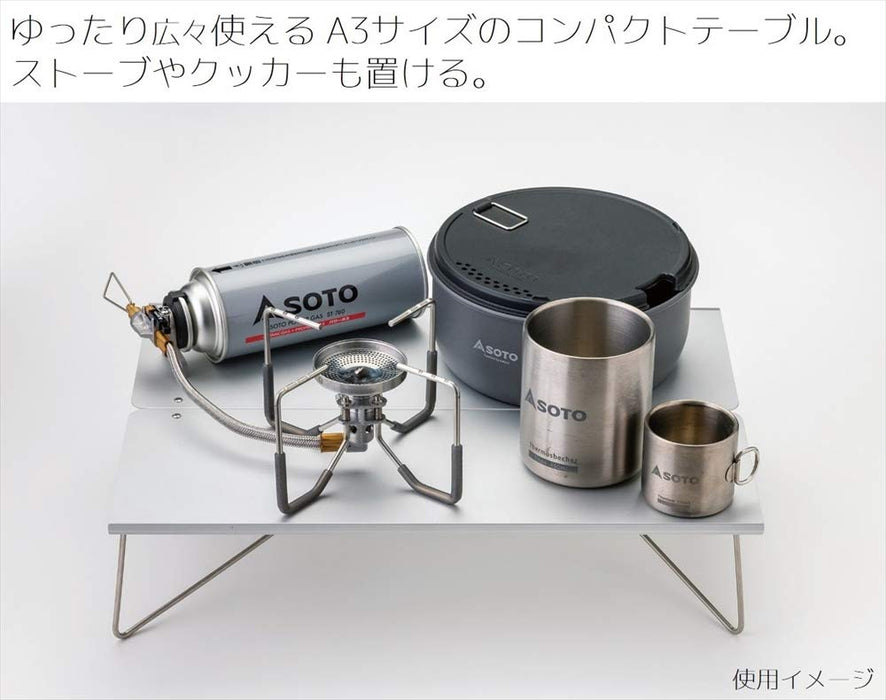 Soto Field Hopper L St-631 A3 Size Japan - Portable Pop-Up Solo Table