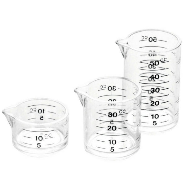 Suncraft 3-Pc Clear Measuring Cup Set - Accurate Kitchen Measurement Tool