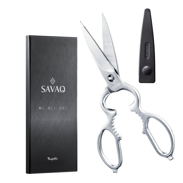 Savaq 专业厨师监督厨房剪刀 - 日本制造，不锈钢，可用洗碗机清洗