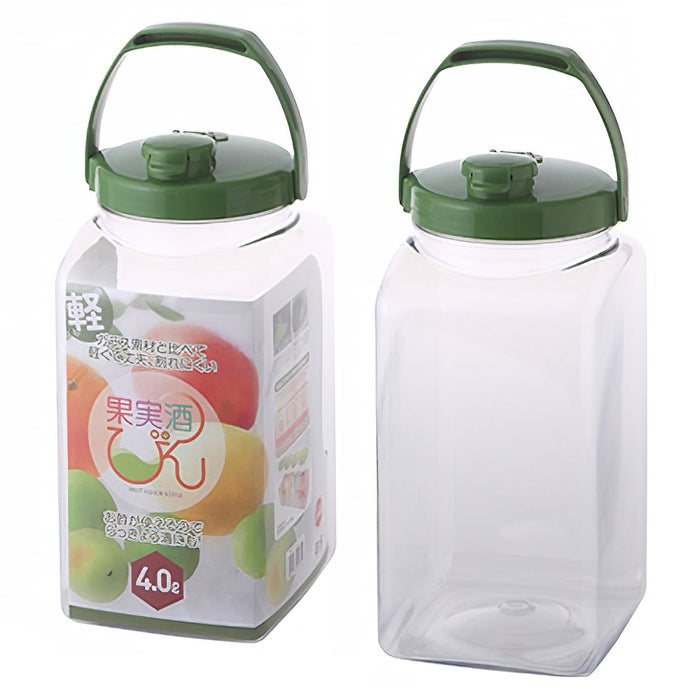 Takeya Japan 2.7L Square Fruit Liquor Bottle with Handle - Premium Quality for Refreshing Beverages