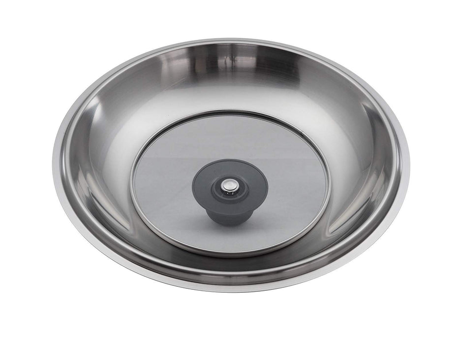 Takumi Japan 30Cm Gray Stir Fry Pot with Magma Plate & Glass Lid