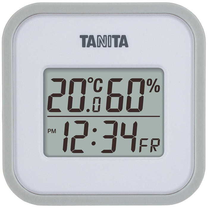 Tanita Tt-558Gy Digital Wall Clock Calendar - Temperature & Humidity Monitor