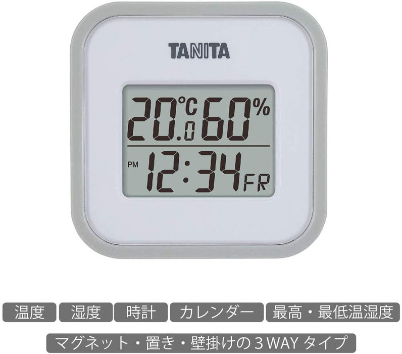 Tanita Tt-558Gy 數位掛鐘日曆 - 溫度和濕度監視器