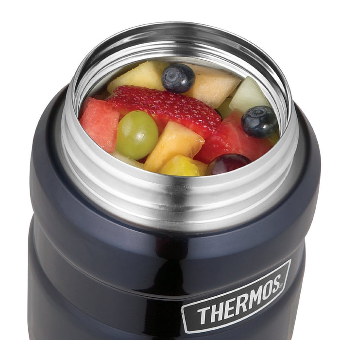 Thermos Stainless King 0.45L 食品罐 - 哑光黑色，附折叠勺