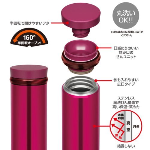 Thermos 0.5L Black Vacuum Insulated Water Bottle Jno-500 Bk (Made In Japan)