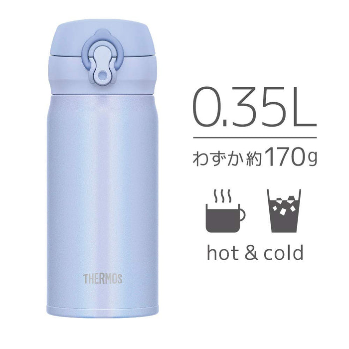 Thermos日本350毫升真空保溫水瓶-粉藍色