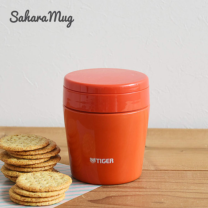 Tiger Thermos 250 毫升宽口汤罐 - 真空隔热，圆底，辣椒红