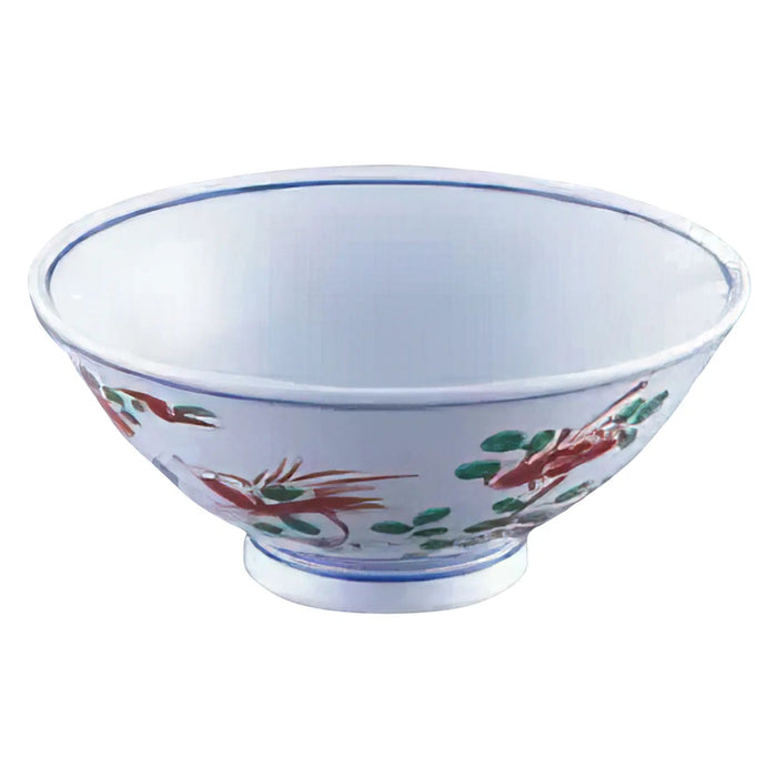 Mino Ware Porcelain Tempered Rice Bowl Akae-Kachou 11.4Cm - Premium Quality