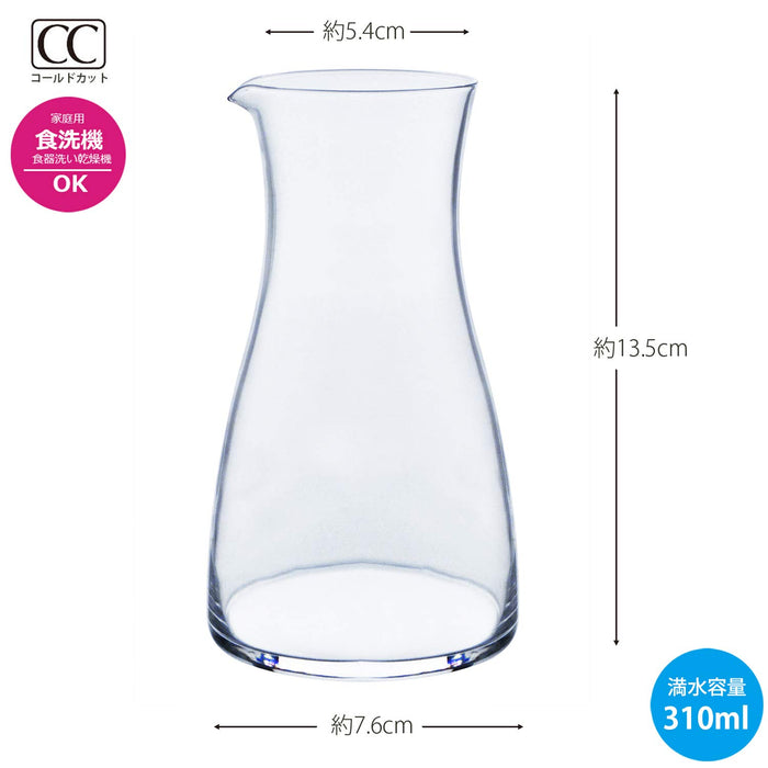 Toyo Sasaki Glass Cold Sake Carafe - 310ml - Japan Made - Dishwasher Safe - 3Pcs