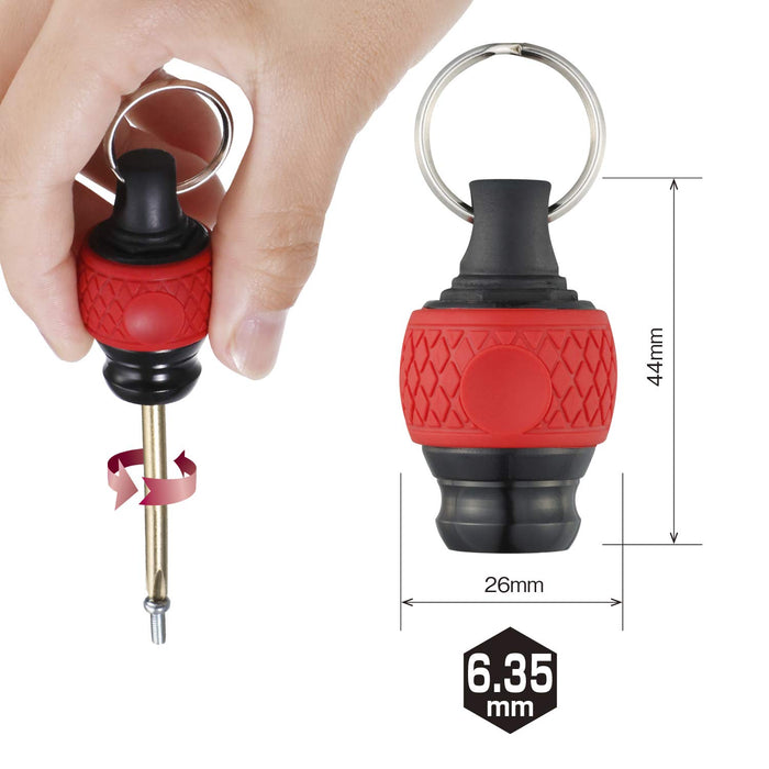 Vessel QB-22R Ball Grip Quick Catcher Bit Holder (Red)