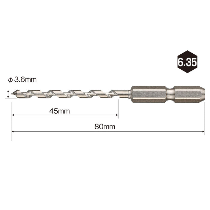 Vessel AHd-4 Pilot Hole Drill Bit 4mm Woodworking