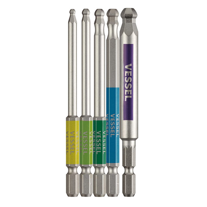 Vessel GS5P-35 Ball Point Bit Set 5pcs 3/4/5/6/8x100mm